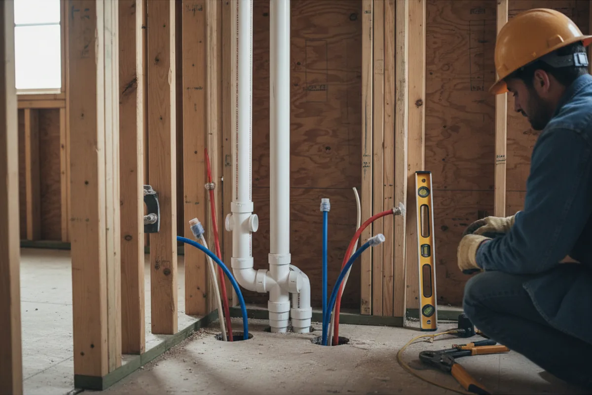 Drain and supply rough-in during Toilet Repair and Installation in Danville