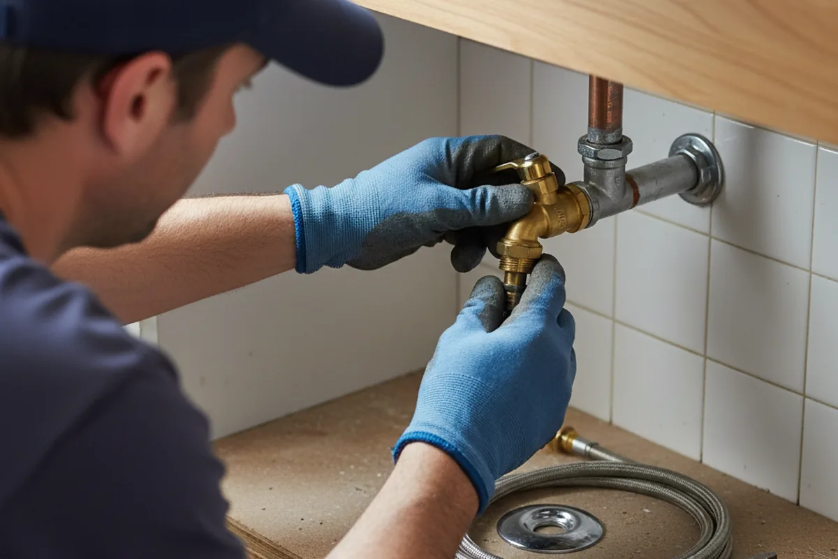 Shutoff valve and fitting work during Faucet and Fixture Repair in Danville